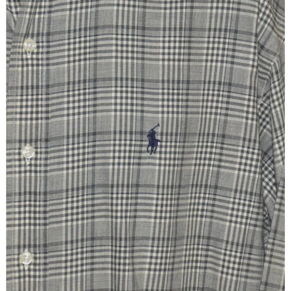 Vintage Polo by Ralph Lauren Lowell Sport Men's Gray Plaid Shirt Size L Cotton - Picture 3 of 7